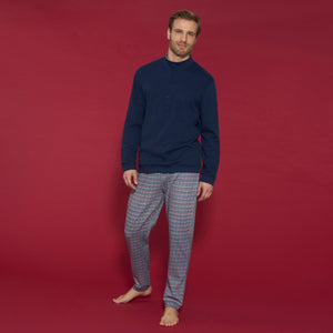 Pigiama uomo 100% caldo cotone a collo alto Ragno U842N0