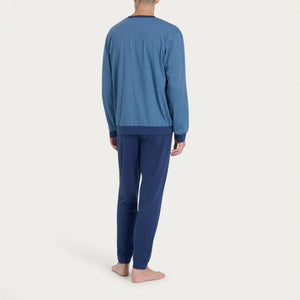 Pigiama Uomo scollo a serafino 100% cotone RAGNO U888N1