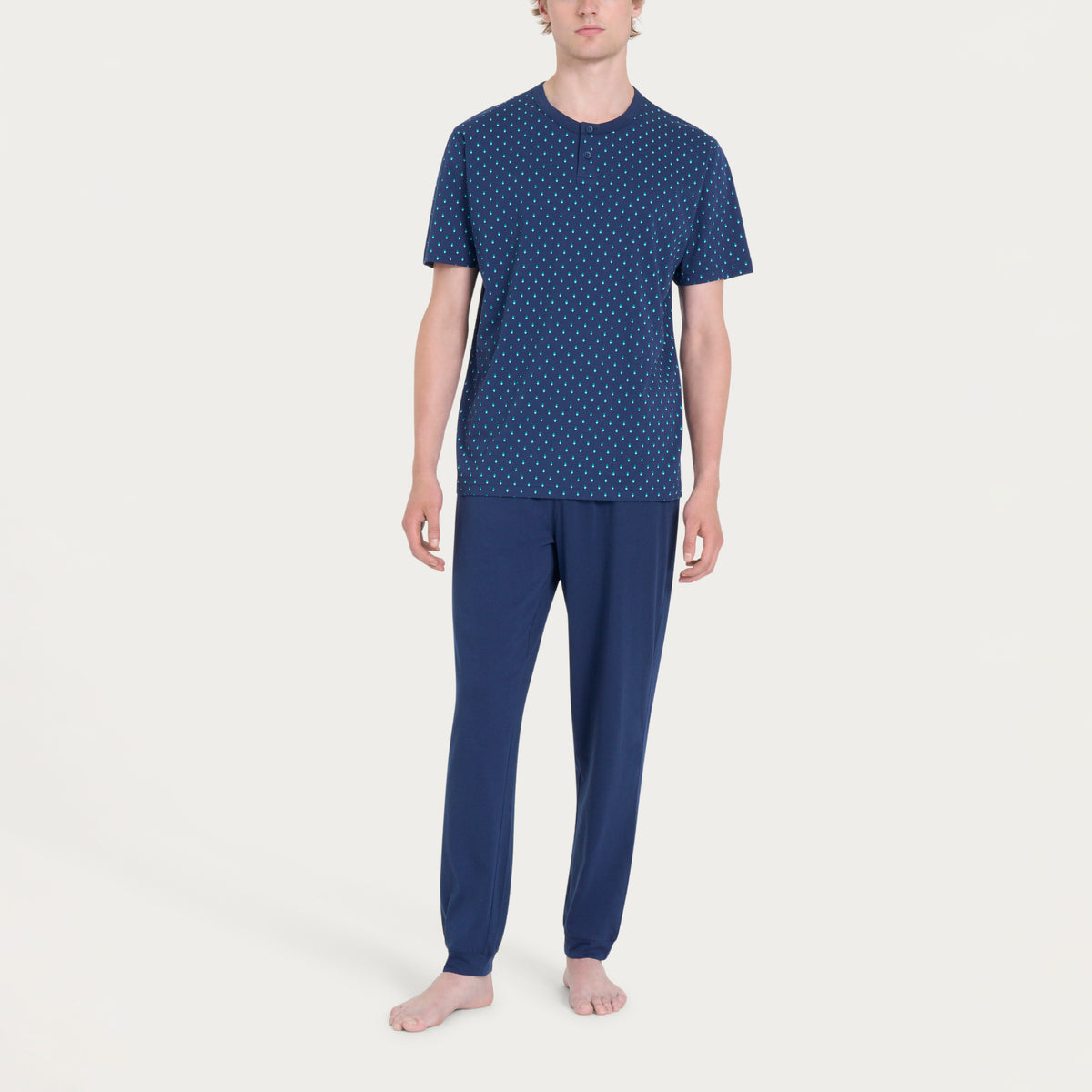 Pigiama uomo pantalone lungo + pantaloncino cotone Ragno U909NT