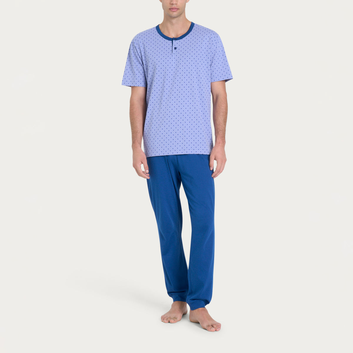 Pigiama uomo pantalone lungo + pantaloncino cotone Ragno U909NT