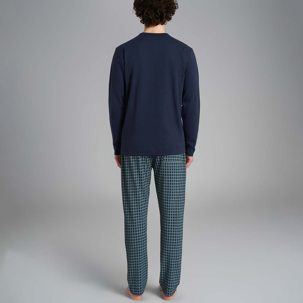 Pigiama uomo a quadri caldo cotone Ragno U960N1