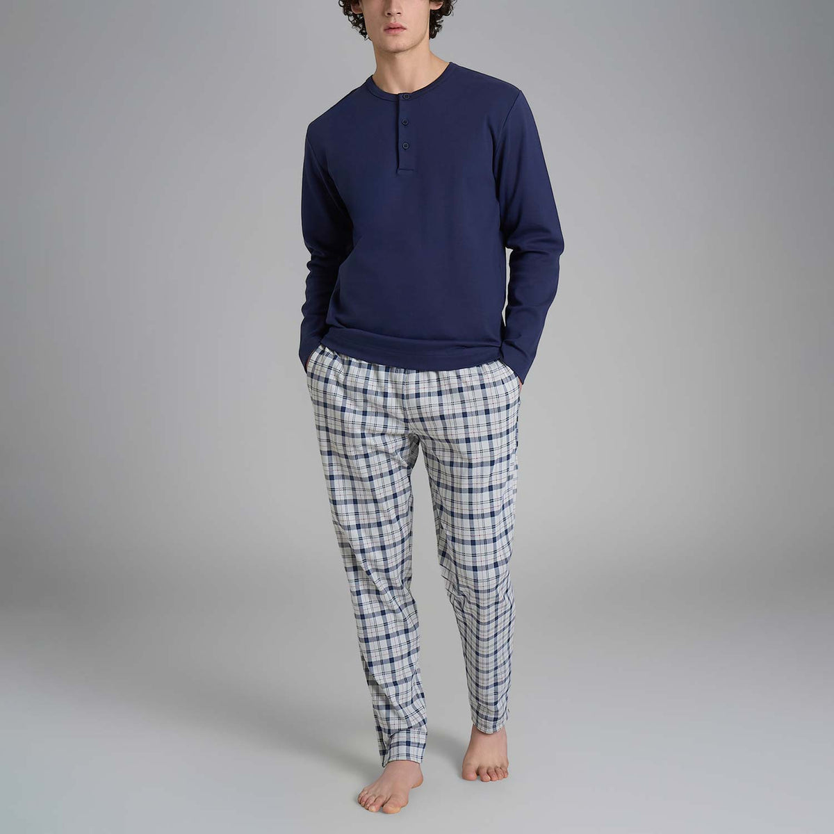 Pigiama uomo tartan caldo cotone Ragno U960NU