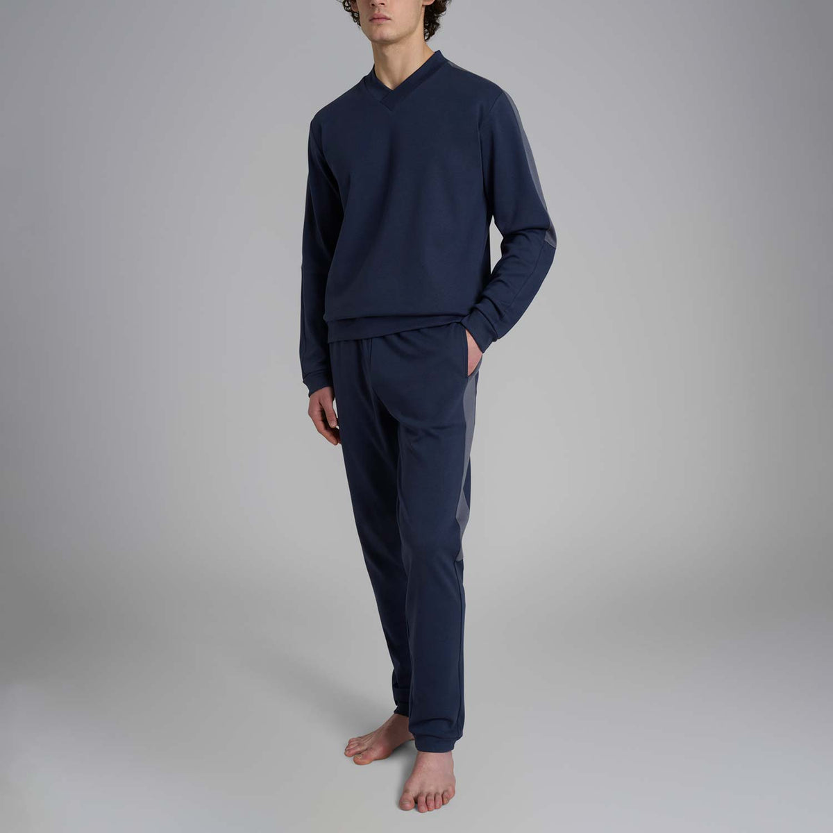 Pigiama uomo caldo cotone scollo v Ragno U990N2
