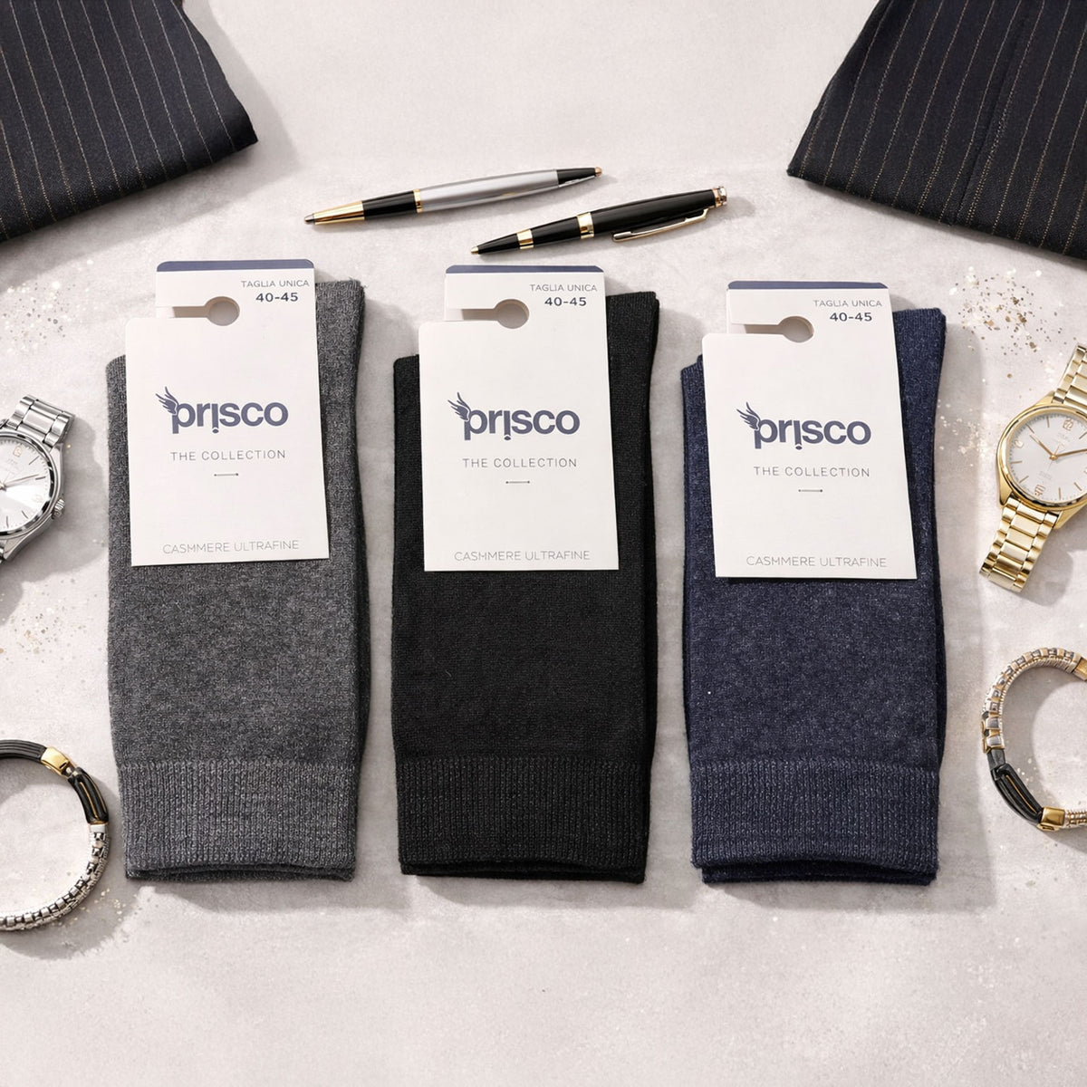 Calze uomo in cashmere ultra fine Prisco ultra uc - 3 paia