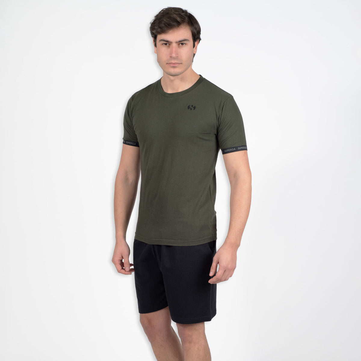 Pigiama uomo Superga SMS22032 cotone verde militare
