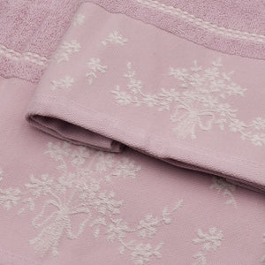 Vingi set asciugamani viso e ospite Bouquet rosa