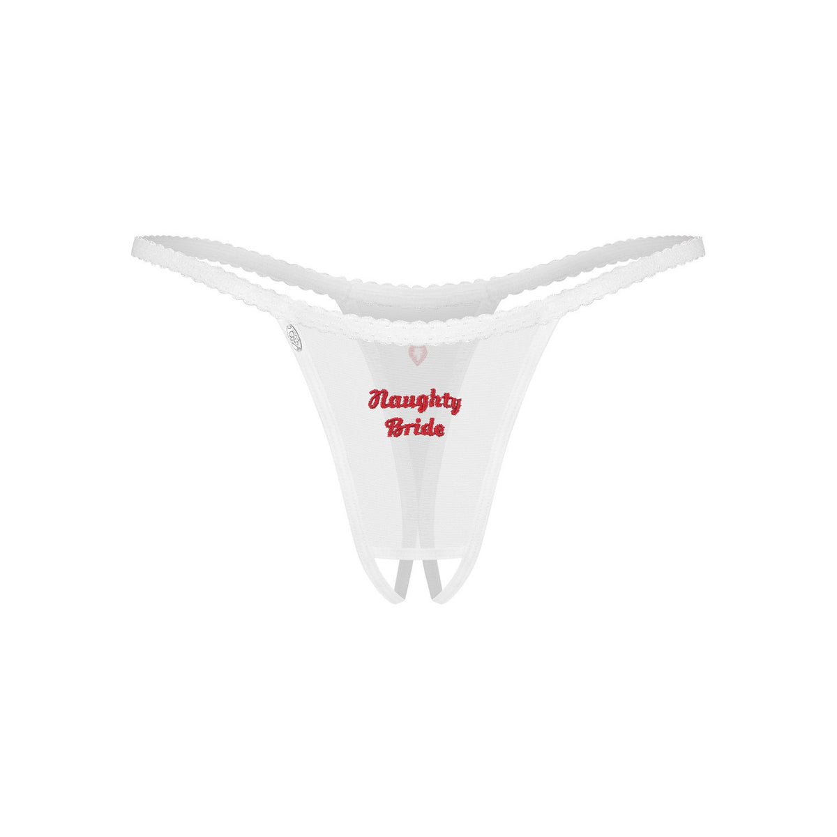 Perizoma cavallo aperto con scritta Obsessive Weddya Bride
