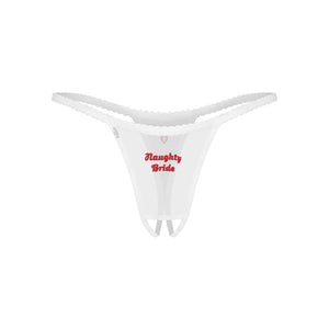Perizoma cavallo aperto con scritta Obsessive Weddya Bride