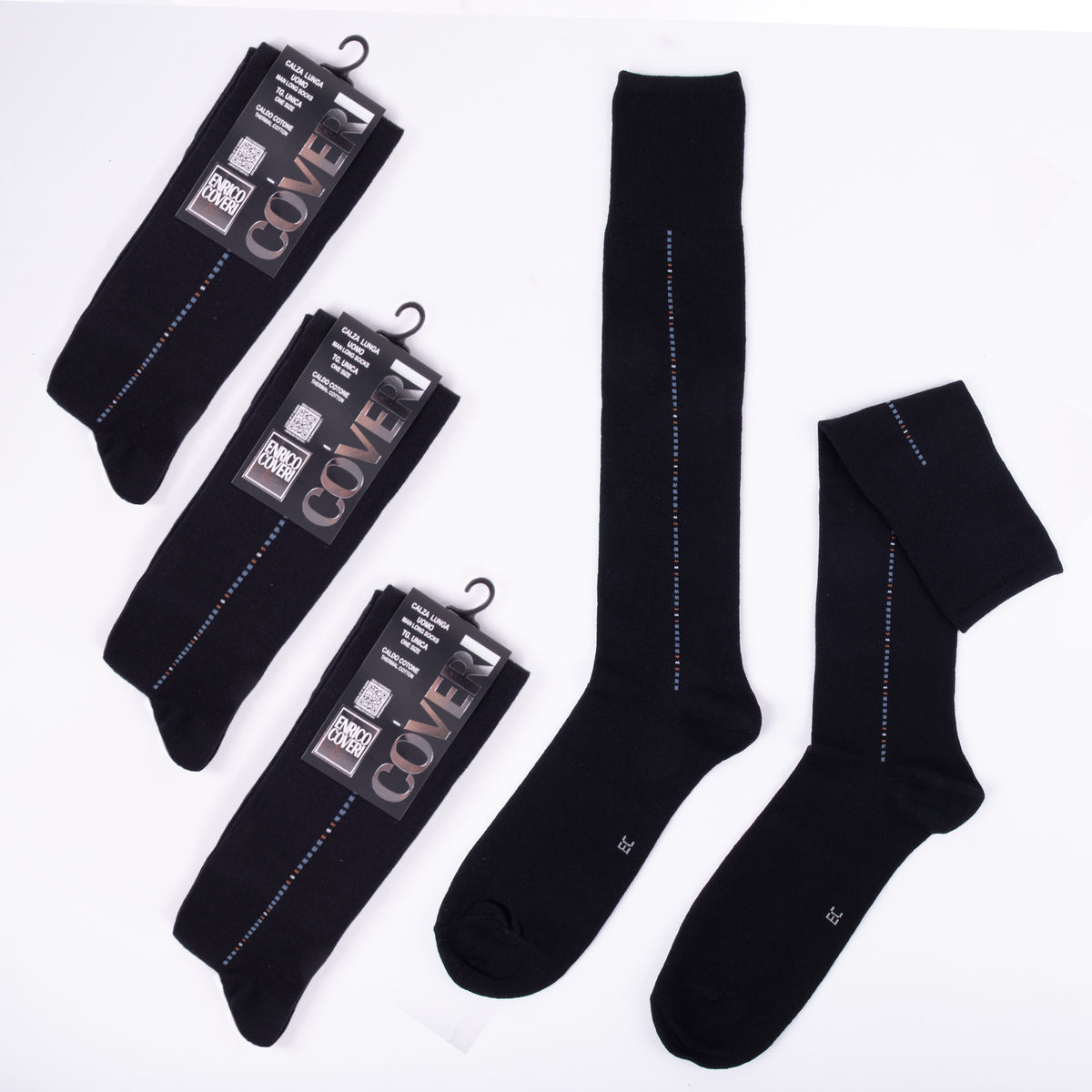 Calze lunghe uomo Enrico Coveri 321 caldo cotone 3 paia Var. A