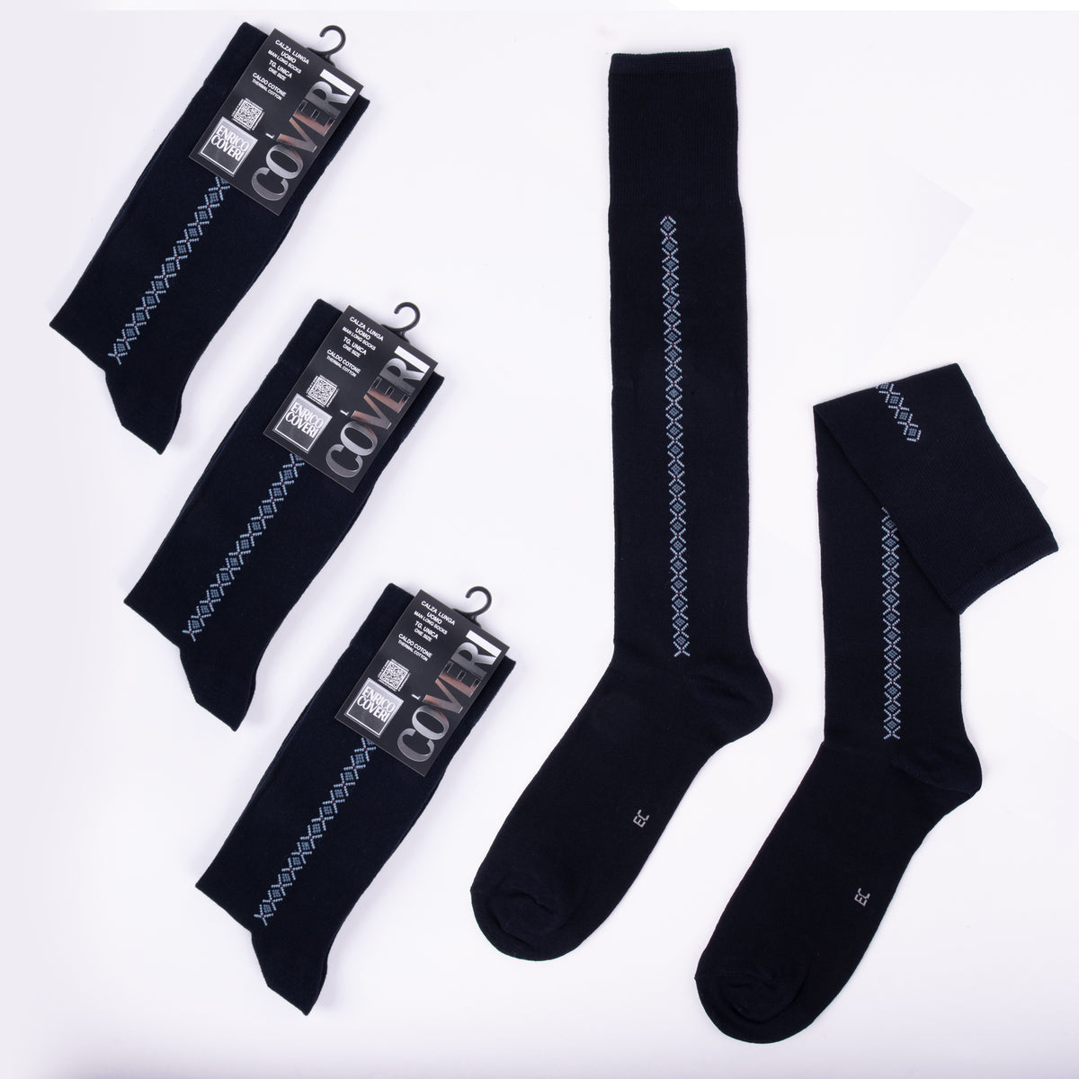 Calze lunghe uomo Enrico Coveri 321 caldo cotone 3 paia Var. D