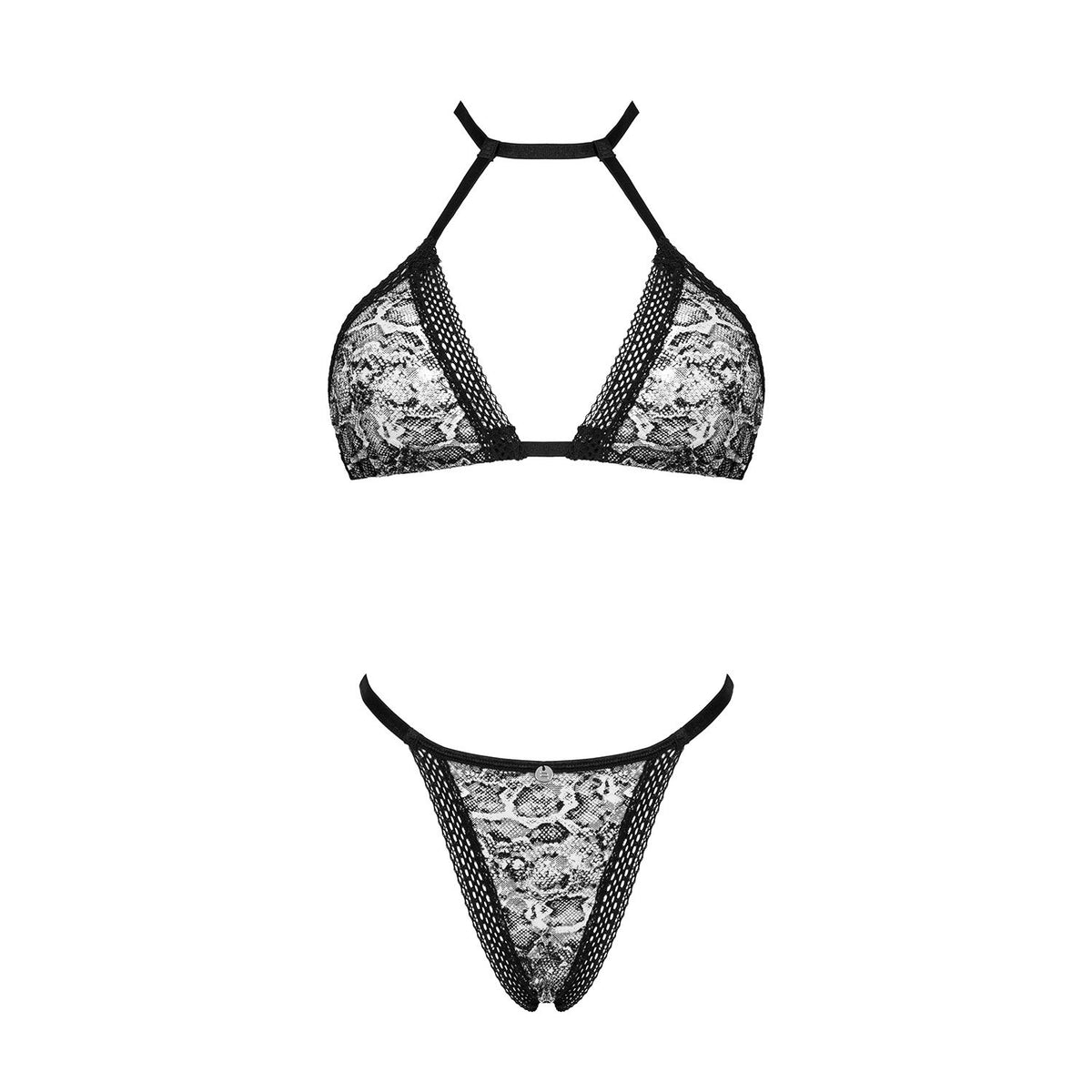 Completino sexy stampa animalier pitonata Obsessive Xenita 2-pcs set