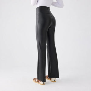 Leggings a zampa finitura effetto pelle Ysabel Mora 70486