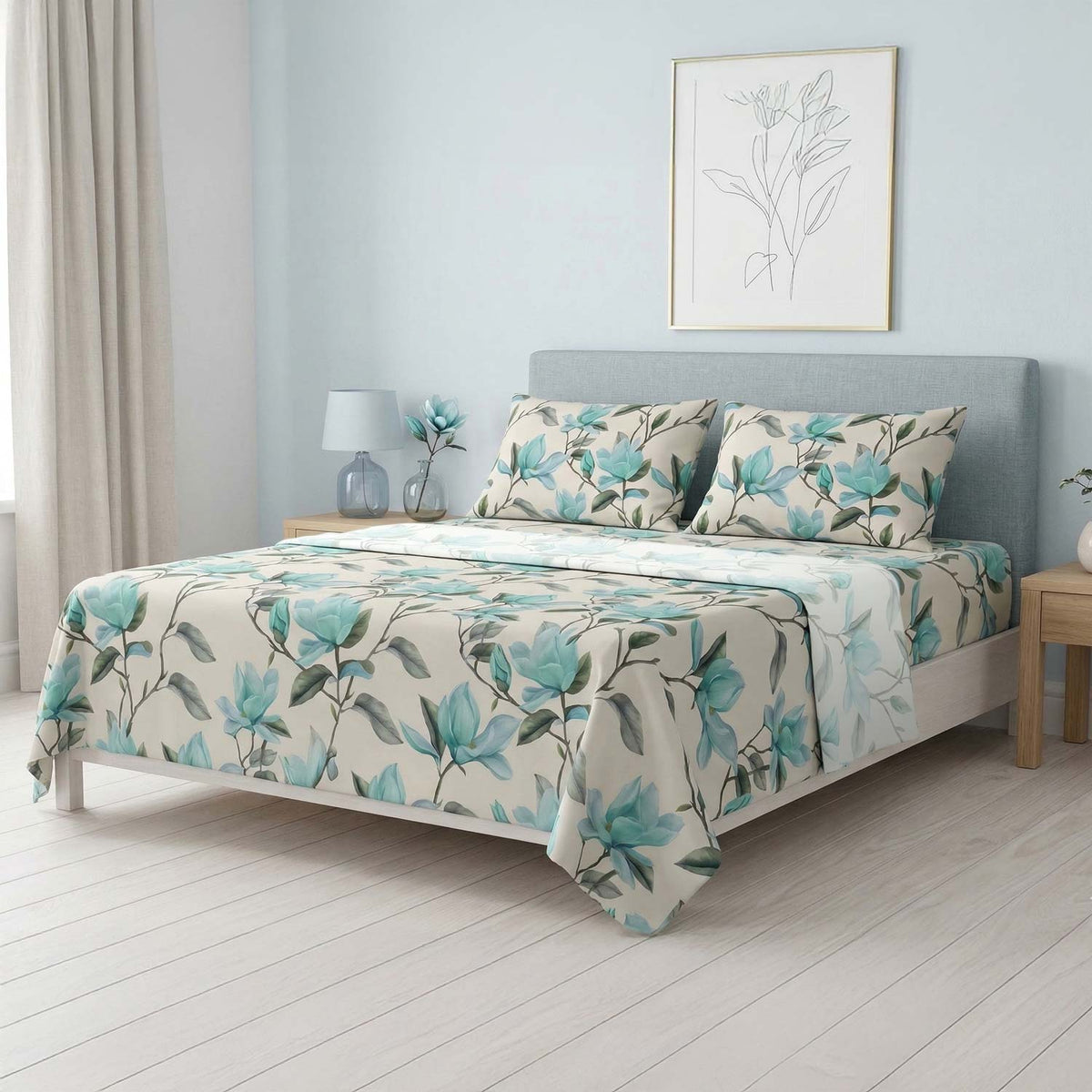 Completo Letto 100% cotone Made in Italy Zambaiti Bocciolo