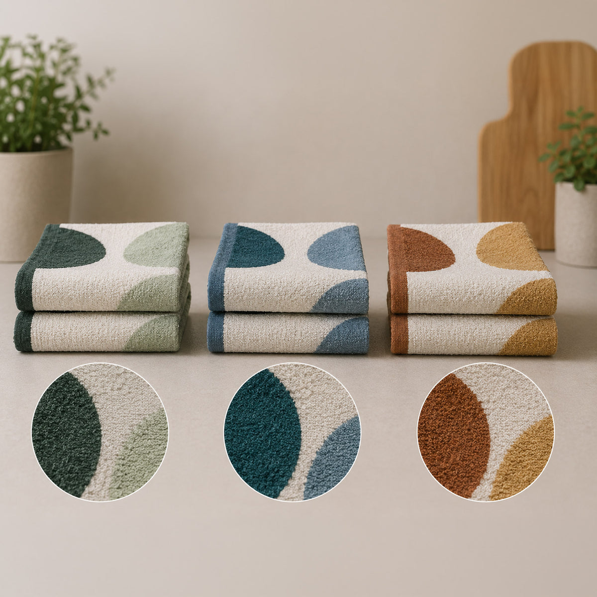 Strofinacci fantasia geometrica spugna di cotone Zambaiti emby - 6 pezzi
