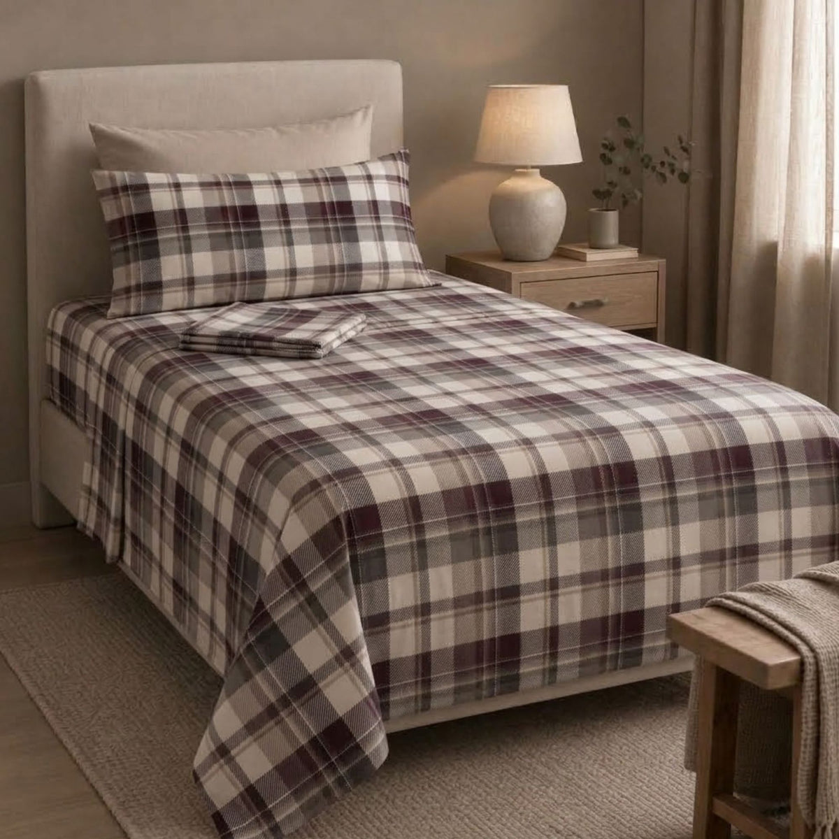 Completo letto fantasia tartan cotone Zambaiti Style 2100