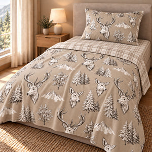 Competo letto con renne 100% cotone Zambaiti north 0365