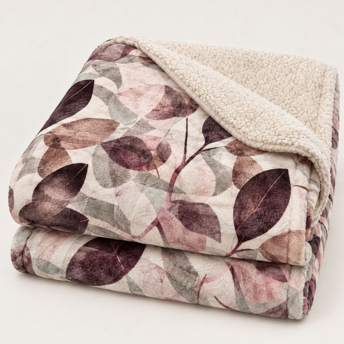 Coperta con stampa floreale e retro in sherpa Zambaiti elegant