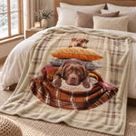 Coperta con stampa digitale cagnolini e sherpa Zambaiti coccola
