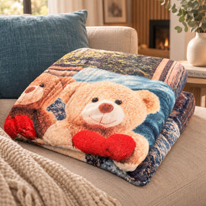 Coperta con stampa digitale orsacchiotti e sherpa Zambaiti coccola