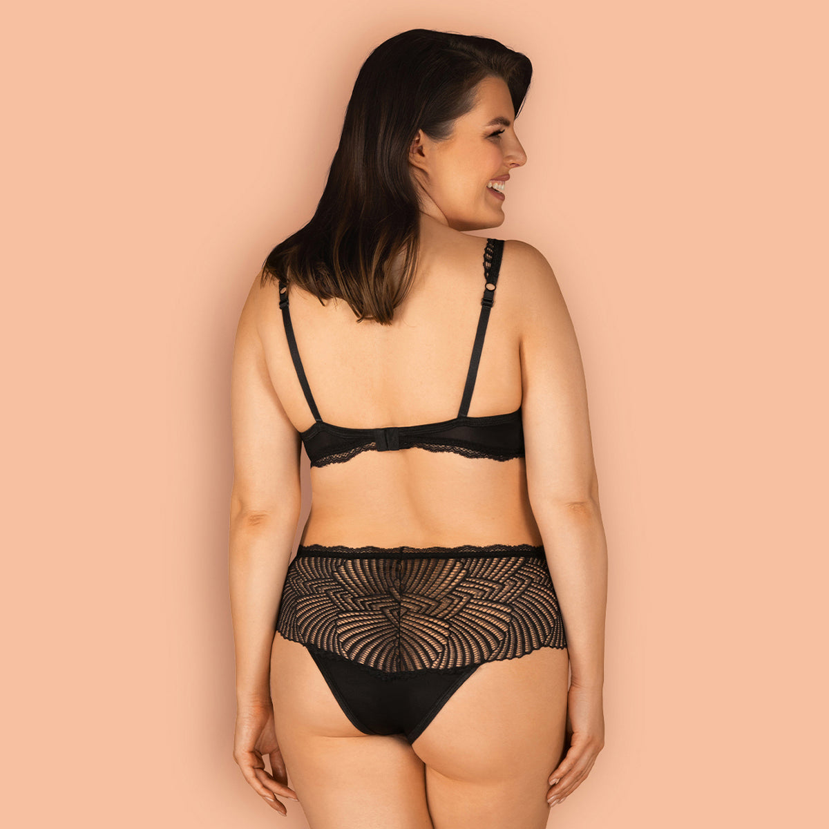 Coordinato reggiseno + slip vita alta pizzo Obsessive Klarita 2 pezzi