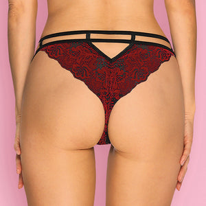 Mutandine brasiliana pizzo bordeaux Sugestina Obsessive
