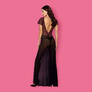 Sexy abito + perizoma Obsessive sedusia gown e thong nero