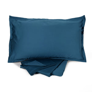 Completo letto raso di cotone 60 fili matrimoniale Zer0bed 100% Olympia 4 volani