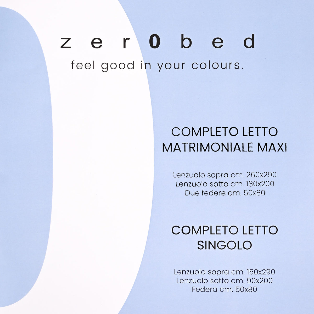 Completo letto lenzuola 100% cotone Zer0bed Londra