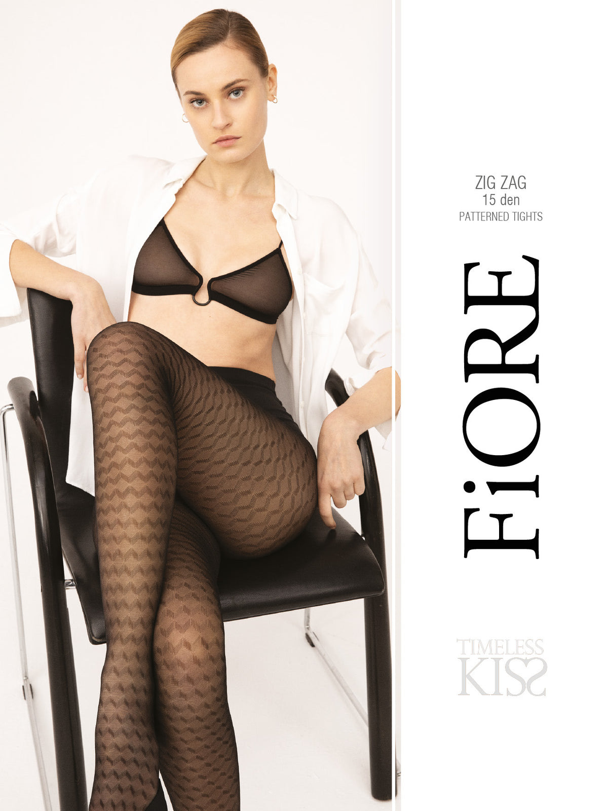 Collant Fiore Zig Zag 15 denari lavorato