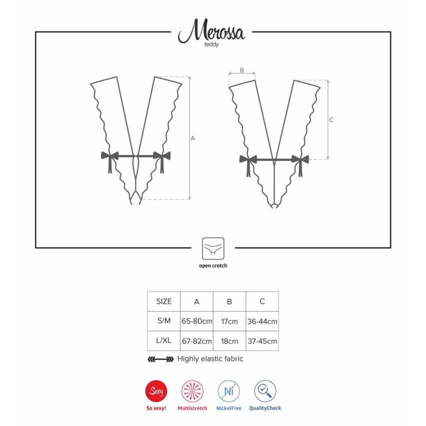 Sexy Body Intimo Hot Obsessive Merossa Teddy Pizzo Nero Intimorosa