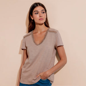 Maglia con scollo uncinetto a v Admas 43630