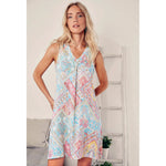 Camicia da notte donna Adms 51476 a fantasia viscosa