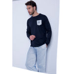 Pigiama uomo lungo Admas 54280 blu cotone