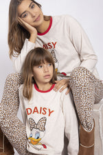 Pigiama donna Disney 54360 caldo cotone beige leopardato