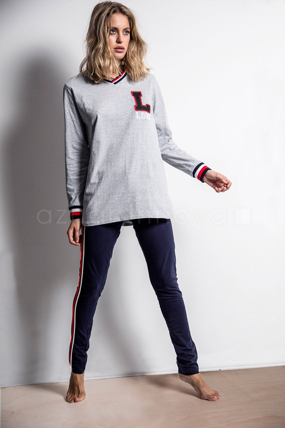 Pigiama donna invernale Lois 54506 stile tuta