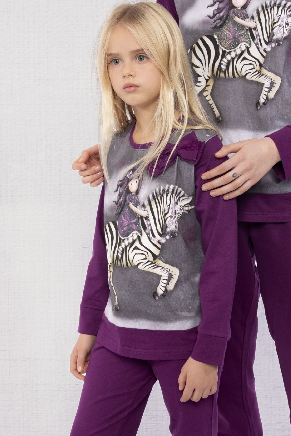 Pigiama bambina Santoro Gorjuss 54659 viola caldo cotone