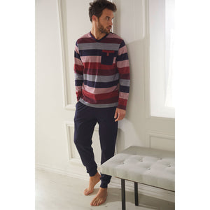Pigiama uomo Admas 54763 bordeaux caldo cotone 