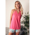 Pigiama donna Admas 55152 corto rosa