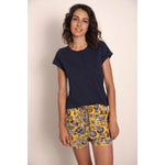 Pigiama donna corto Admas 55169 stampato blu