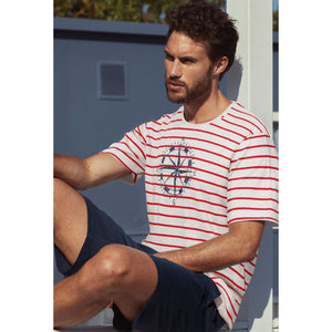 Pigiama uomo corto Admas 55289 fasciato rosso