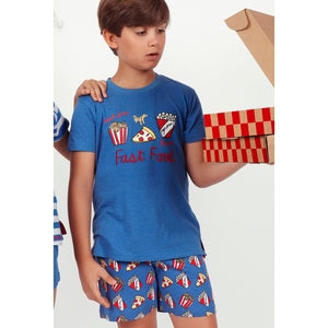 Pigiama bambino corto Admas 55348 azzurro stampato