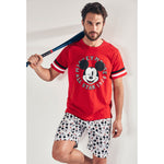 Pigiama uomo corto Disney 55401 topolino rosso cotone