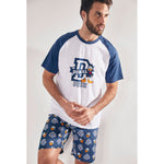 Pigiama uomo corto Disney 55406 paperino blu cotone