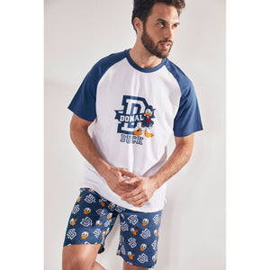 Pigiama uomo corto Disney 55406 paperino blu cotone