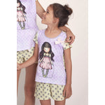 Pigiama bambina corto Santoro Gorjuss 55581 malva cotone