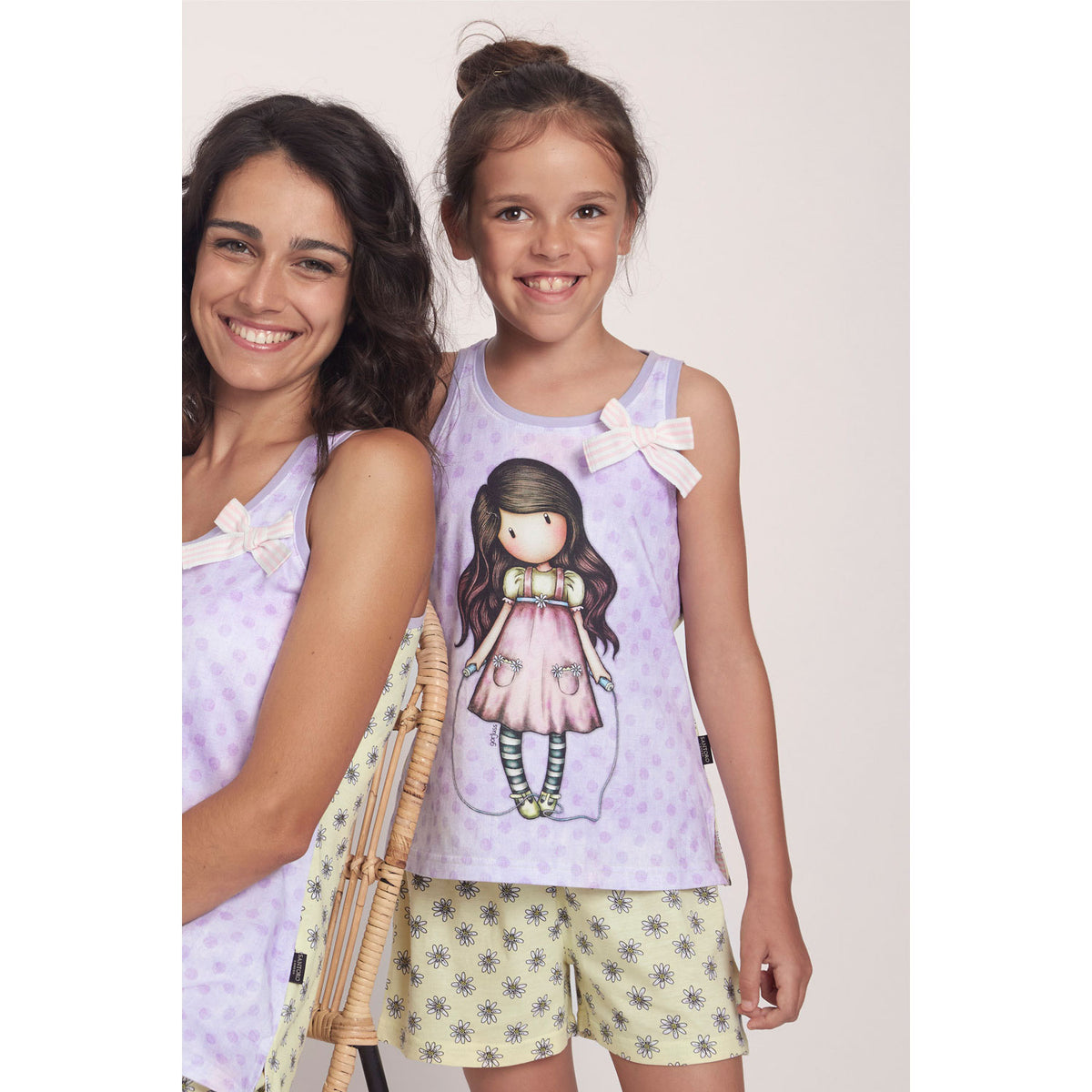 Pigiama bambina corto Santoro Gorjuss 55582 malva