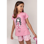 Pigiama bambina corto mezza manica Santoro Gorjuss 55585 rosa