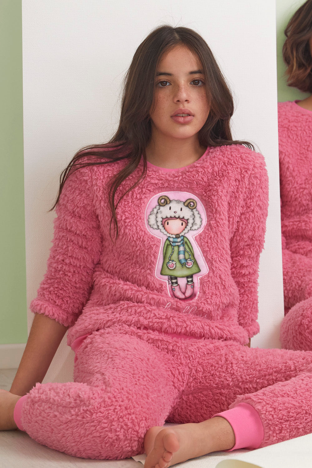 Pigiama bambina Santoro Gorjuss 55595 pile sherpa rosa