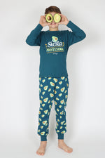 Pigiama bimbo caldo cotone verde petrolio Mr. Wonderful 55728 