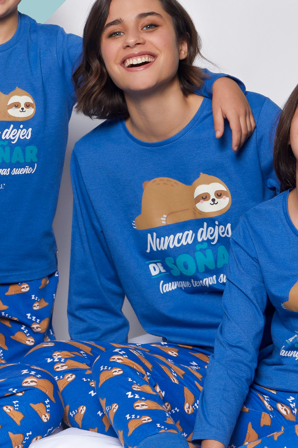 Pigiama donna caldo cotone Mr. Wonderful 55780 azzurro
